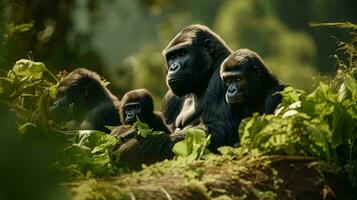 a group of monkeys AI Generated photo