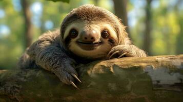 a sloth on a rock AI Generated photo