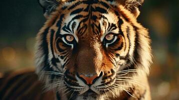a tiger looking at the camera AI Generated photo