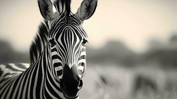 a zebra looking at the camera AI Generated photo