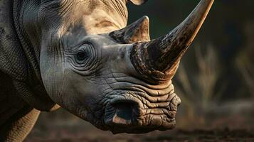 a close up of a rhino AI Generated photo