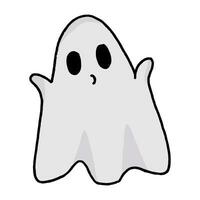 Simple hand drawn halloween ghost vector design isolated on white background