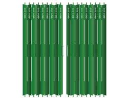 Vector traditional Hong Kong retro style green shop front matel gate rolling door design