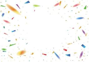 Countdown party template background with festival rainbow confetti transparent background vector