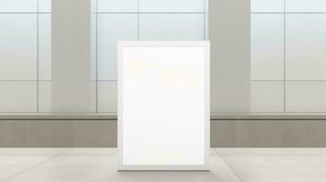 a white rectangular object with a white frame in a room with white walls AI Generated photo