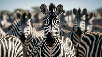 a herd of zebras AI Generated photo