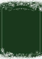 Winter snowflake retro border and Christmas green background background vector