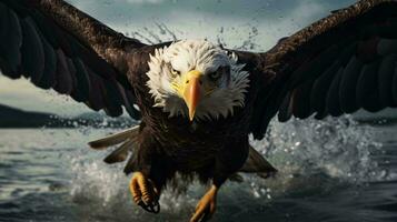 a bald eagle with its wings spread AI Generated photo