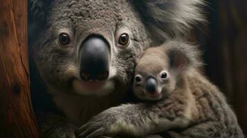 un Pareja de koalas ai generado foto