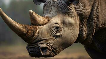 a close up of a rhino AI Generated photo