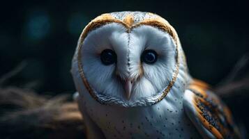 a white and brown owl AI Generated photo