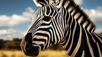 a zebra looking at the camera AI Generated photo