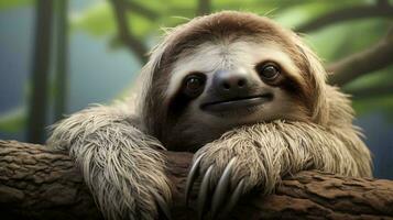a sloth with a human face AI Generated photo