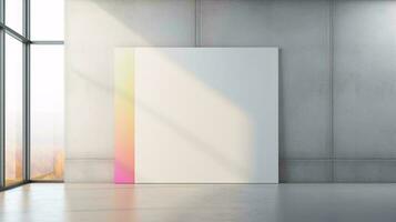 a white square with a red and yellow stripe on it AI Generated photo