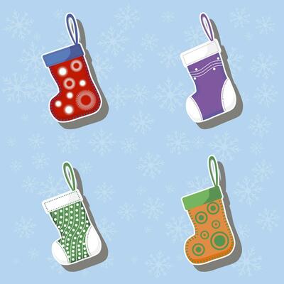 Beautiful illustration on theme of celebrating annual Christmas and New Year holiday