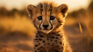 a cheetah looking at the camera AI Generated photo