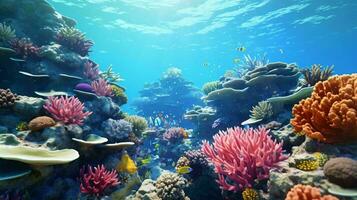 a coral reef with fish AI Generated photo