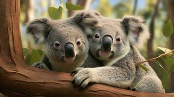 koalas abrazando cada otro ai generado foto