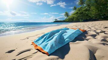 a blue sheet on a beach AI Generated photo