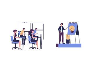 business meeting and training flat style illustration vector design