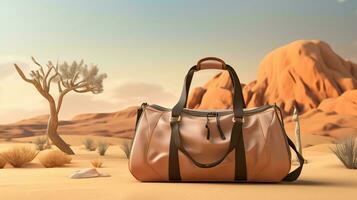 a bag in the desert AI Generated photo