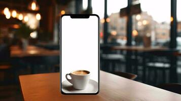 un vaso de café y un blanco jarra en un mesa ai generado foto