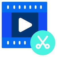 editing video icon for web, UIUX, infographic, etc vector