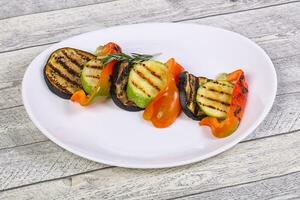 Grilled vegetables - eggplant, zucchini and pepper photo