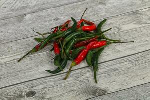 Hot and spicy Chili pepper heap photo