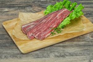 Raw Thick pork steak for cooking photo