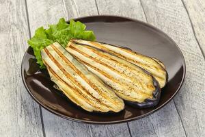 Grilled eggplant in the bowl photo