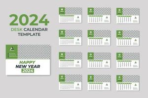 Creative and clean business desk calendar 2024 print template vector pro