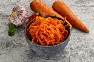 Korean carrot salad in the bowl photo