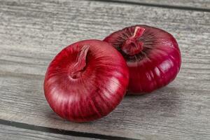 Ripe violet onion for cooking photo