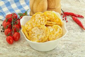 Natural organic grain rice chips photo