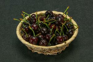 Ripe sweet tasty cherry  berry photo