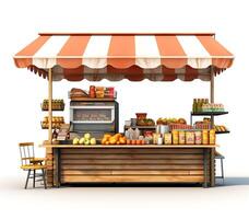 Mini shop illustration on white background photo