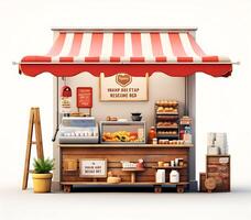 Mini shop illustration on white background photo