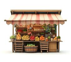 Mini shop illustration on white background photo