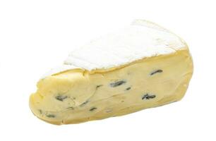 azul queso Brie queso aislado en blanco foto