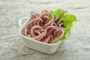 Marinated squid tentacles in the bowl photo