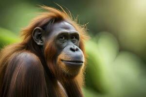 AI Generative of Orangutan is under the endangered species photo