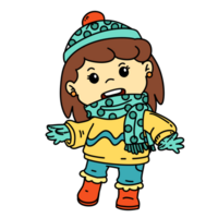 Winter Clothes Happy Kid Scarf Girl png