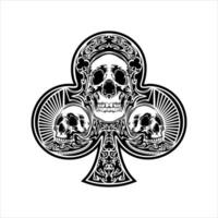 Vector ace of clubs with skull