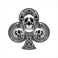 Vector ace of clubs with skull