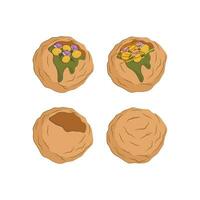 pani puri o golgappa sencillo dibujos animados ilustración logo vector