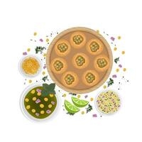 logo ilustración de pani puri o golgappa vector