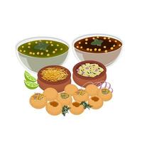 Logo Illustration of Pani Puri fuchka fuchka or Golgappa Indian food vector