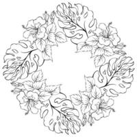 botánico modelo. floral mandala con tropical resumen decorativo plantas. vector. vector