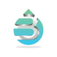 Letter B with Drop Water logo design, water drop and clean environment symbol, logotype element for template vector